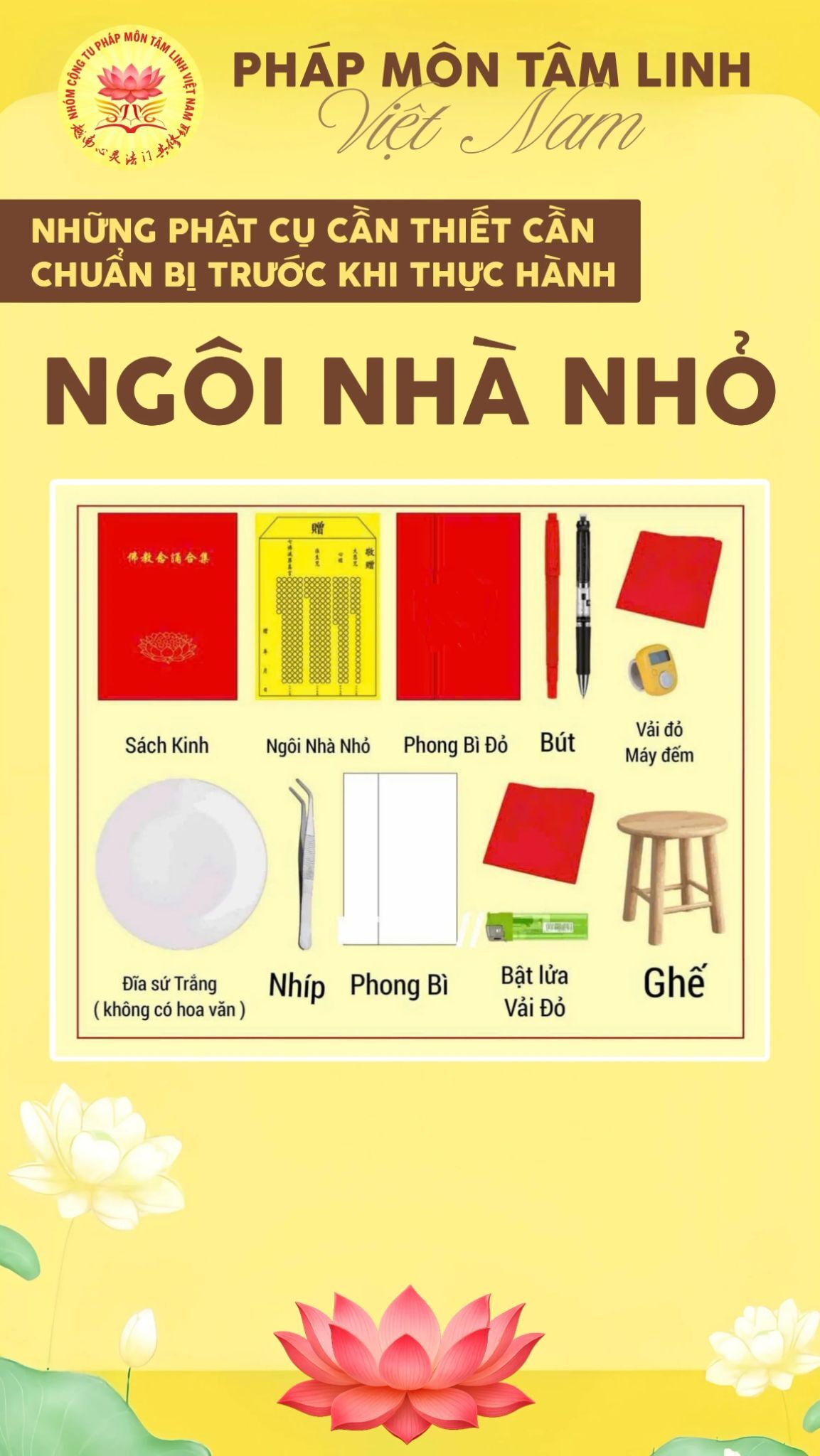 Những Phật Cụ cần thiết trước khi thực hành Ngôi Nhà Nhỏ