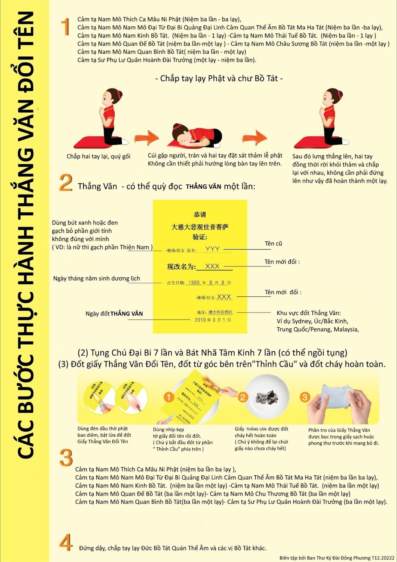 Các bước thực hành Thắng Văn Đổi Tên